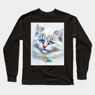 White Siberian Cat Long Sleeve T-Shirt